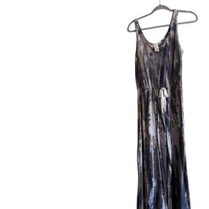 Caution To The Wind Tie-Dye Jumpsuit - Black and Gray